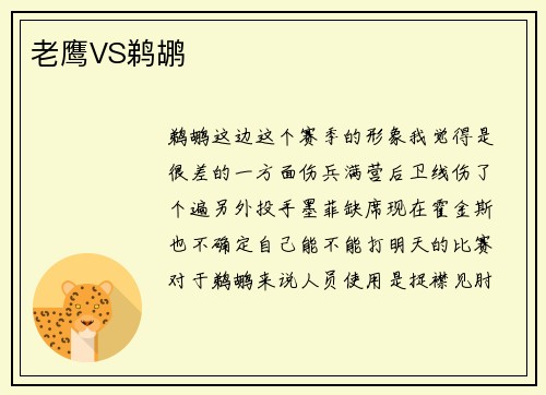 老鹰VS鹈鹕